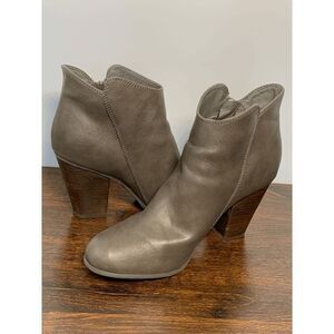 Michael Shannon Womens Side Zip High Heeled Ankle Boots Gray Size 9